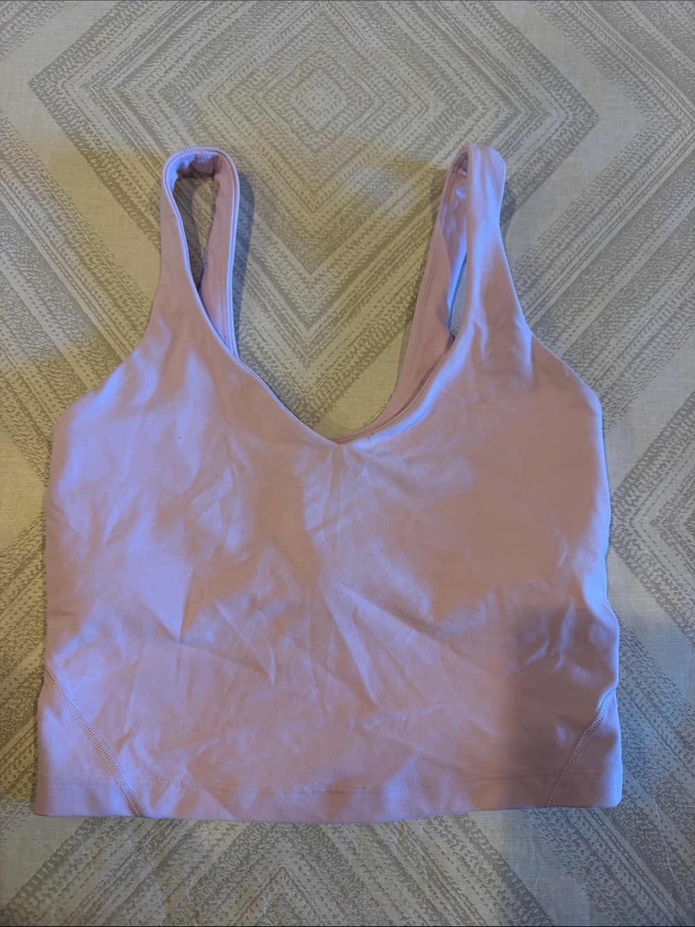 Lululemon Pink Cropped V-Neck Tank Top – Size 2